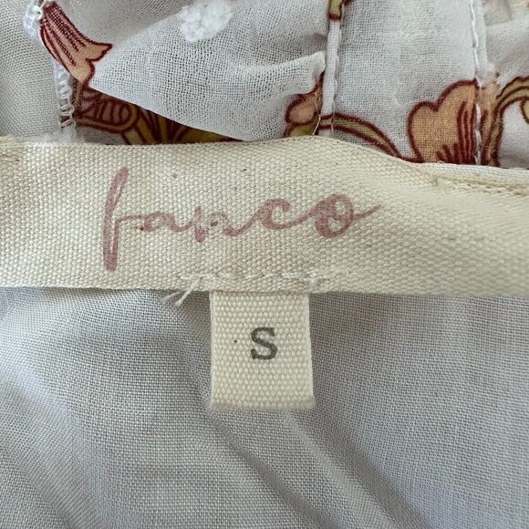 Fanco Tie Back Floral Ruffle Tiered Mini Dress Size S Coquette Boho Cottage - Picture 4 of 12